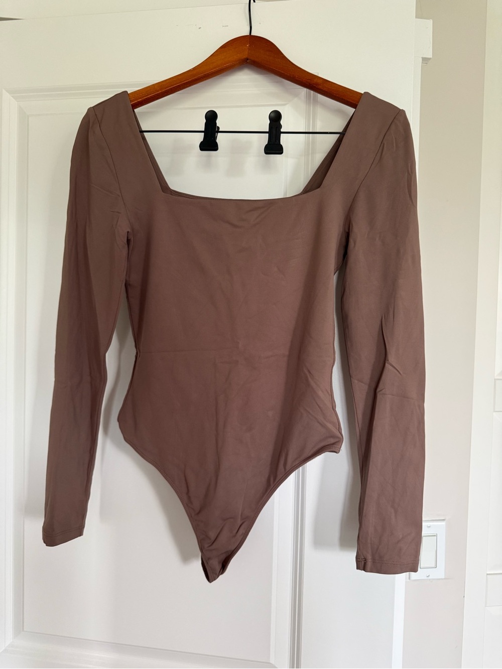 Babaton Ribbed Square-Neck Bodysuit - Mauve